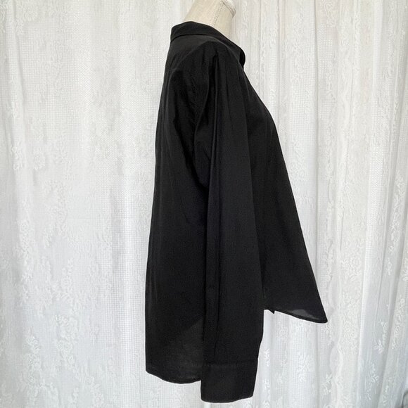Xirena Women's Beau Shirt Small Black Button Up Long Sleeve Oversize Lagenlook - Picture 3 of 9